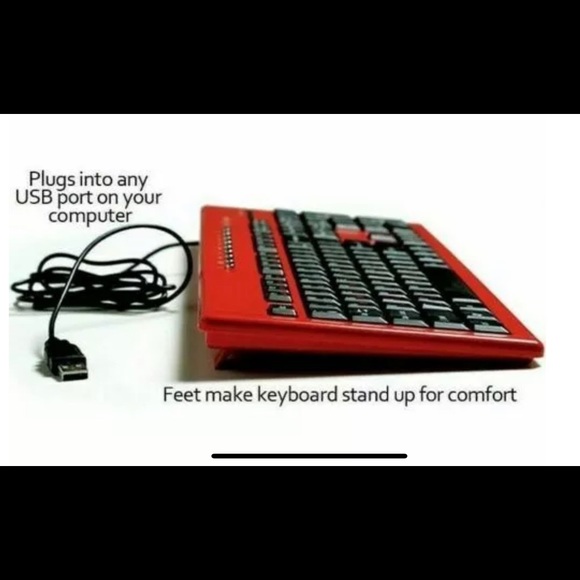 New Fast Finger Keyboard Hunt & Peck One Hand typist ABCDE or QWERTY. Red - Picture 3 of 10